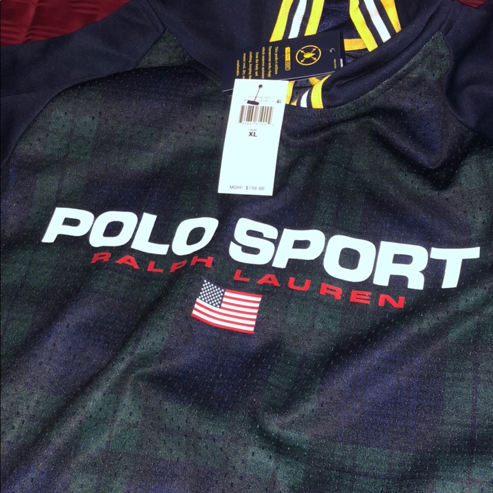 NWT Polo Sport Plaid jersey sweatshirt!